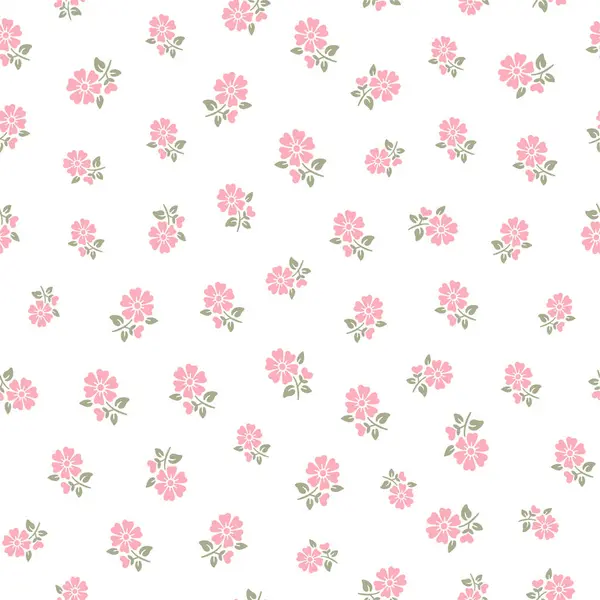 Botanik çiçek desensiz, dipsiz desenli, şirin pembe gül çiçekleri ve beyaz izole arka planda yapraklar, doğal çiçek mahsulü. Baskı tekstil duvar kağıtları, kadın, bahar ve yaz için tasarım şablonu, davet vektör ilülasyonu