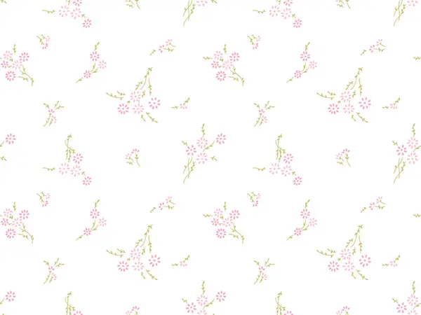 Botanik çiçek desensiz, dipsiz desenli, şirin pembe gül çiçekleri ve beyaz izole arka planda yapraklar, doğal çiçek mahsulü. Baskı tekstil duvar kağıtları, kadın, bahar ve yaz için tasarım şablonu, davet vektör ilülasyonu