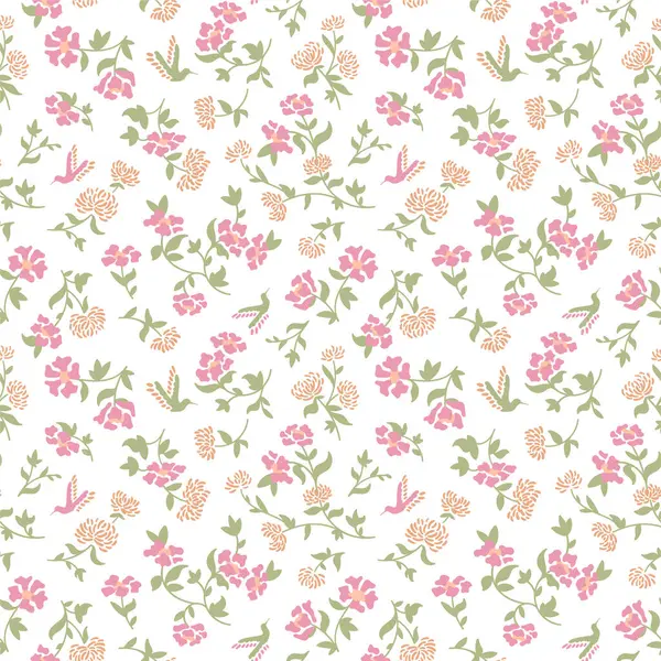 Botanik çiçek desensiz, dipsiz desenli, şirin pembe gül çiçekleri ve beyaz izole arka planda yapraklar, doğal çiçek mahsulü. Baskı tekstil duvar kağıtları, kadın, bahar ve yaz için tasarım şablonu, davet vektör ilülasyonu