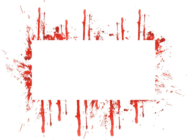 Halloween Náměstí Banner Rám Rozlitými Skvrnami Krvavé Skvrny Akvarel Ručně — Stock fotografie
