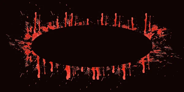 Banner Oval Halloween Marco Con Salpicaduras Derrames Manchas Sangre Ilustración —  Fotos de Stock