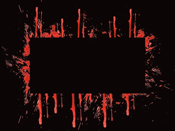 Halloween Kwadratowy Baner Ramka Rozpryskami Krwi Rozlewów Akwarela Ręcznie Malowane — Zdjęcie stockowe
