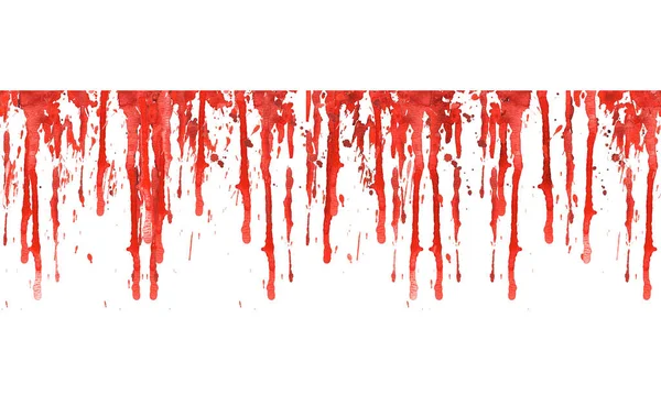 Salpicos Sangue Manchas Sem Costura Borda Padrão Aquarela Pintado Mão — Fotografia de Stock