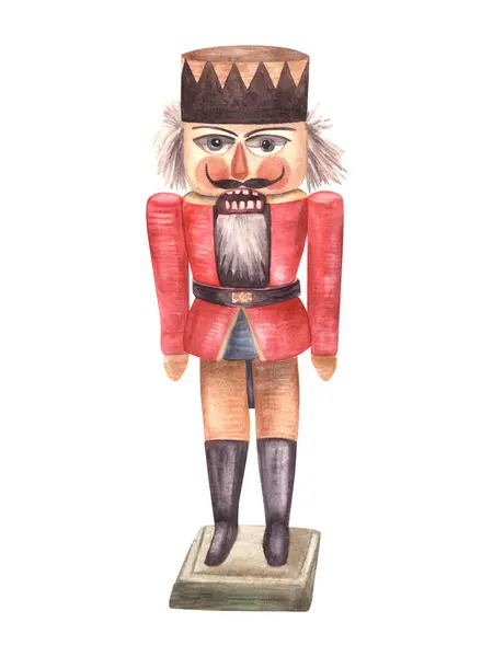 Vintage Nutcracker Wooden Toy Soldier German Tradition Christmas Tree Retro Лицензионные Стоковые Фото