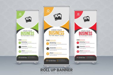 Pankart tasarım şablonunu katla Sunum, dikey, soyut arkaplan, tasarımı kaldır, modern x pankartı