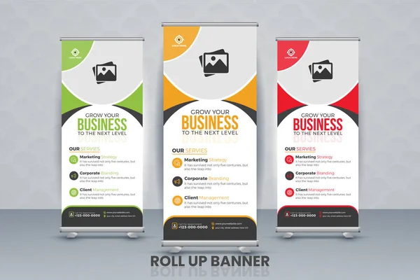 Pankart tasarım şablonunu katla Sunum, dikey, soyut arkaplan, tasarımı kaldır, modern x pankartı