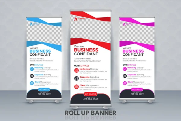 Profesyonel işletme sancak tasarım şablonu Sunum, dikey, soyut arkaplan, tasarım, modern x pankart