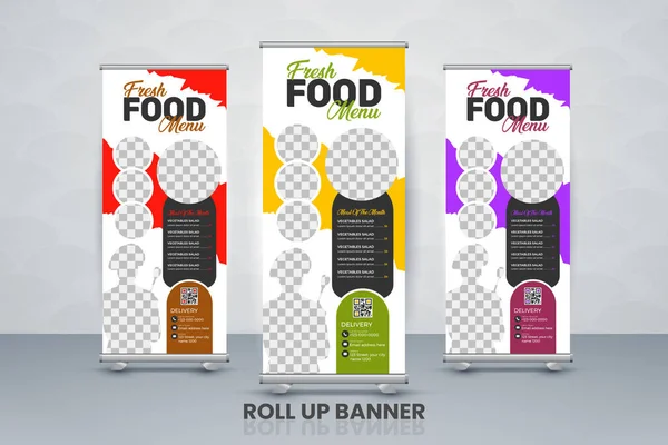 Gıda ve restoran pankart tasarımı şablonu