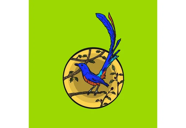 Ilustração Pássaro Vetorial Para Sua Arte Decorativa — Vetor de Stock