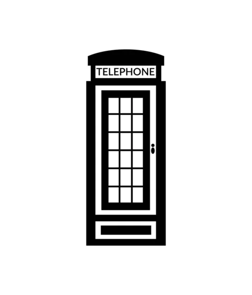 Black White Vector Illustration Phone Booth Image Suitable Social Networks — Stock Vector