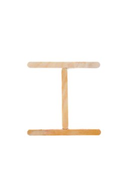 Beyaz arka plan üzerinde ahşap işareti