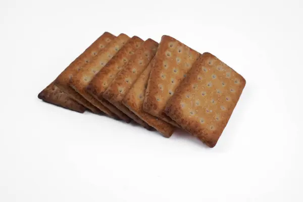 Beyaz arkaplanda krakerler