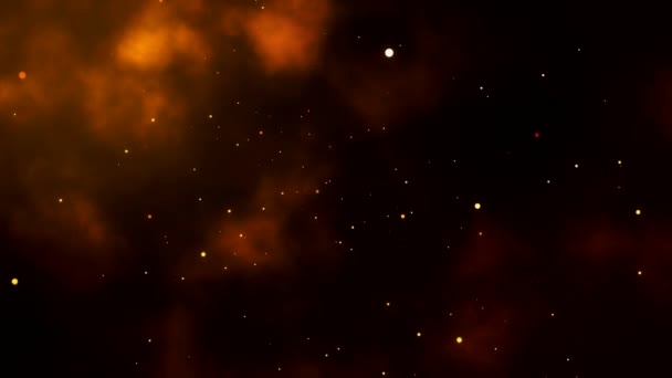 Striking Contrast Golden Cloud Deep Black Background Creates Captivating Celestial — Stock Video