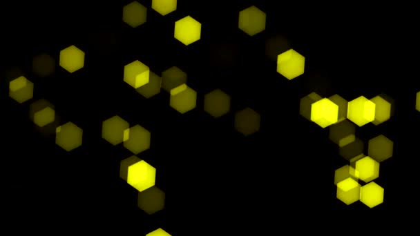 Een Betoverende Animatie Met Gele Lichtbellen Levendige Strepen Tegen Een — Stockvideo