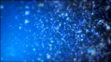 Büyüleyici bir 3 boyutlu animasyon. Mavi ışık kabarcıkları ve parlak çizgiler var. Büyüleyici bir siyah arka planda geçiyor..