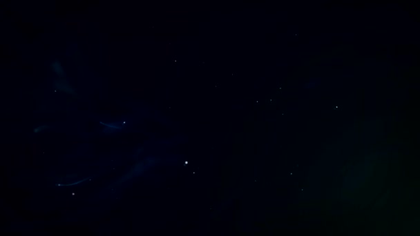 Een Betoverende Animatie Met Blauwe Lichtbellen Levendige Strepen Tegen Een — Stockvideo