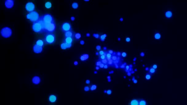Une Animation Enchanteresse Avec Des Bulles Lumière Bleue Des Rayures — Video