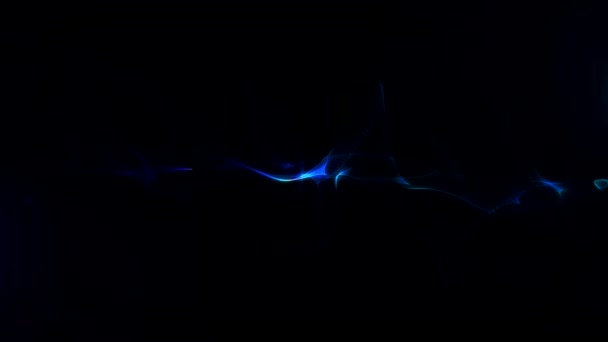 Een Betoverende Animatie Met Blauwe Lichtbellen Levendige Strepen Tegen Een — Stockvideo