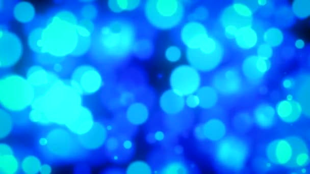 Захватывающая Анимация Голубыми Световыми Пузырями Яркими Полосами Установленными Завораживающем Черном — стоковое видео