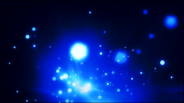 Czarująca Animacja Niebieskimi Bąbelkami Światła Żywymi Paskami Ustawiona Czarnym Tle — Wideo stockowe