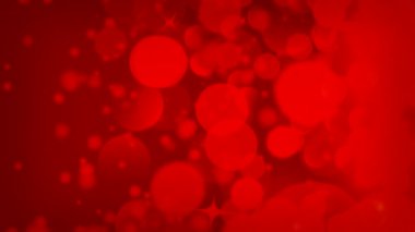 Büyüleyici bir 3 boyutlu animasyon. Kırmızı ışık kabarcıkları ve parlak çizgiler var. Büyüleyici bir siyah arka planda geçiyor..