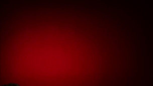赤い光の泡と活気に満ちたストライプを特徴とする魅惑的な3Dアニメーション 魅惑的な黒の背景に設定 — ストック動画