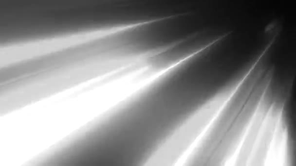 Захватывающая Анимация Белыми Световыми Пузырями Яркими Полосами Установленными Завораживающем Черном — стоковое видео