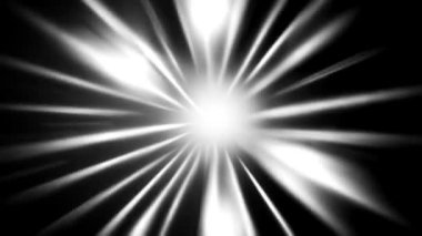 Büyüleyici bir 3 boyutlu animasyon. Beyaz ışık kabarcıkları ve parlak çizgiler var. Büyüleyici bir siyah arka planda geçiyor..