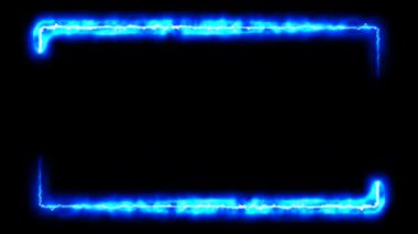 Siyah zemin üzerinde bir şimşek çerçevesi, çarpıcı ve büyüleyici bir görsel ekran yaratarak olay yerini elektriklendirir..