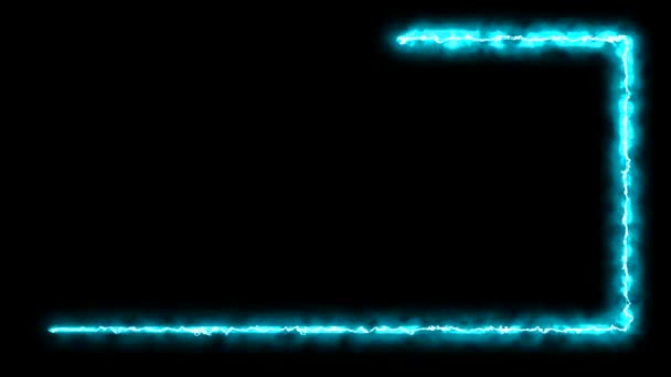 Animated Lightning Border Frame Black Background Electrifies Scene Creating Striking Video Clip