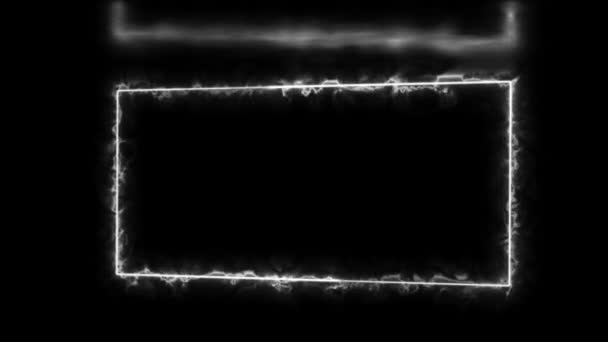Animowana Ramka Obramowania Pioruna Czarnym Tle Elektryzuje Scenę Tworząc Uderzający — Wideo stockowe