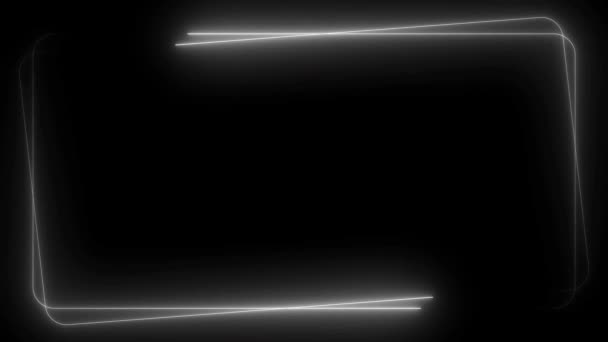 Een Geanimeerde Bliksem Rand Frame Een Zwarte Achtergrond Elektrificeert Scène — Stockvideo