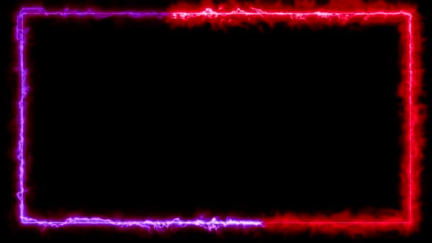 Animowana Ramka Obramowania Pioruna Czarnym Tle Elektryzuje Scenę Tworząc Uderzający — Wideo stockowe