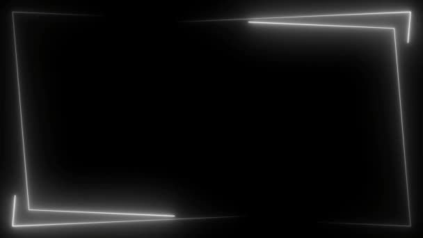 黑色背景上的动画闪电边框使整个场景充满了活力 形成了一个引人注目的迷人的视觉效果 — 图库视频影像