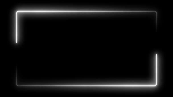Een Geanimeerde Bliksem Rand Frame Een Zwarte Achtergrond Elektrificeert Scène — Stockvideo