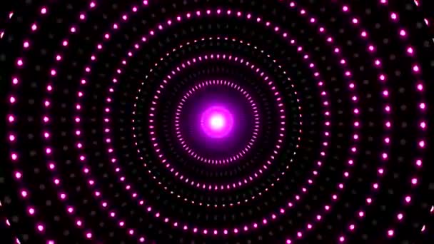 Зачарована Анімація Рожевими Світлими Бульбашками Яскравими Смугами Встановлена Захоплюючому Чорному — стокове відео