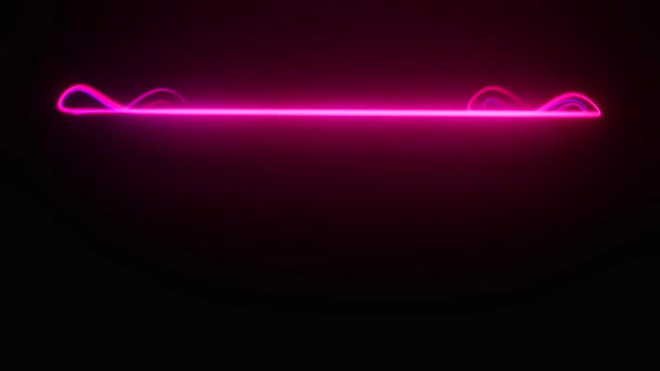 Захватывающая Анимация Розовыми Световыми Пузырями Яркими Полосами Установленными Завораживающем Черном — стоковое видео