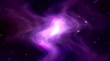 Pembe derinden uçan beyaz toz, yavaş çekim, siyah arka plan uzayı, galaksi.