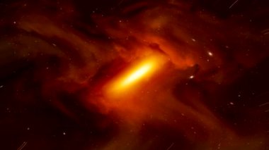 Alevli derinliklerden uçan beyaz toz, yavaş çekim, siyah arka plan uzayı, galaksi....