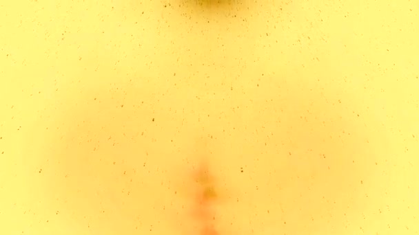 灰尘从顶部飘落在黄色的背景上 — 图库视频影像