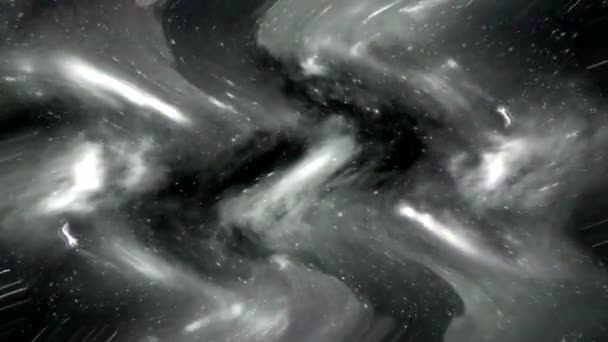 Galassia Dello Spazio Bianco Nero Spirale Ondulato — Video Stock