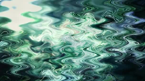 Langzame Beweging Groen Water Plas Golvende Abstracte Samenstelling — Stockvideo