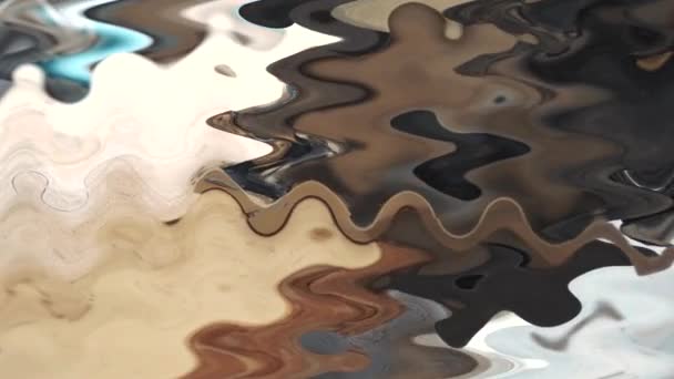 Langzame Beweging Aquareltinten Van Bruin Water Plas Golvende Abstracte Samenstelling — Stockvideo