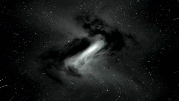 Galaktyka Przestrzeni Czarno Białe Spirali Faliste — Wideo stockowe