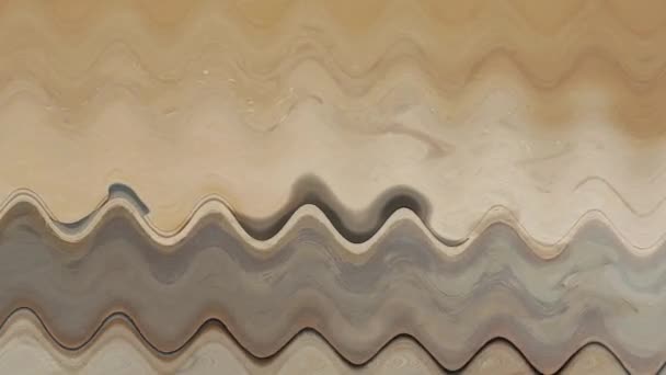 Sombras Acuarela Cámara Lenta Charco Agua Marrón Composición Abstracta Ondulada — Vídeos de Stock