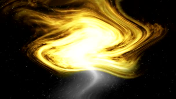Abstrakte Gelbe Lichter Galaxie Wellenförmige Komposition Auf Dunklem Hintergrund — Stockvideo