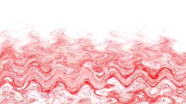 Golvende Rode Golven Een Witte Achtergrond — Stockvideo