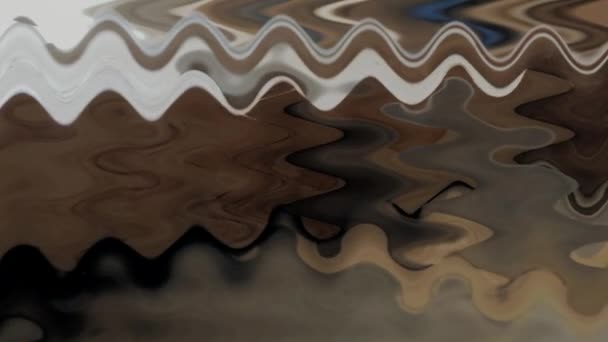Sombras Acuarela Cámara Lenta Charco Agua Marrón Composición Abstracta Ondulada — Vídeos de Stock