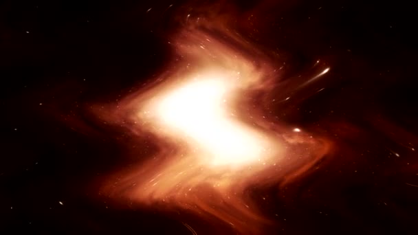 Powolny Ruch Ognista Galaktyka Spiralna Faluje Czarnym Tle — Wideo stockowe