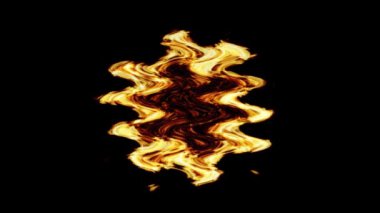 Siyah bir arkaplanda iki ateşli büyütme dalgası.